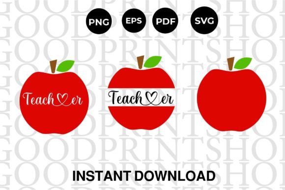 Red Apple Teacher Svg, Teacher Apple: Graphics for Crafts